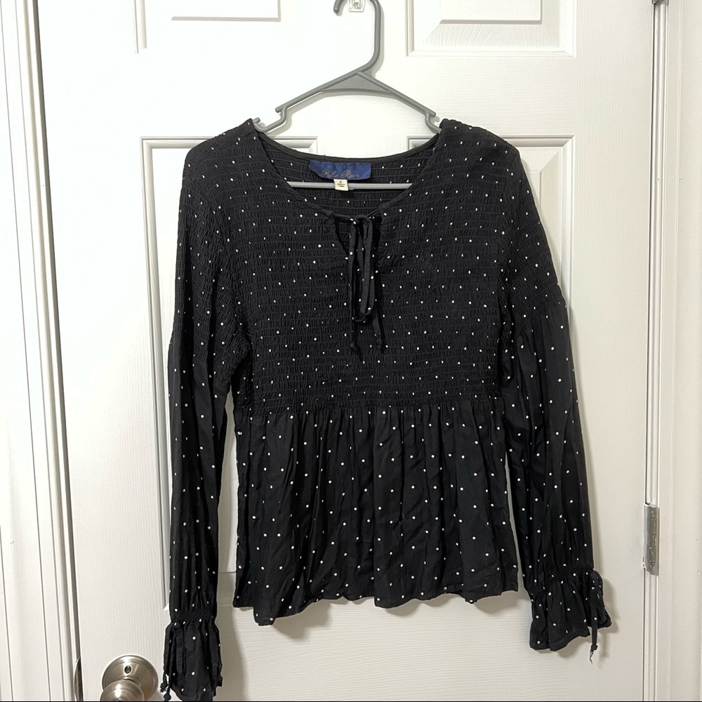 Polka Dot Long Sleeve Blouse
